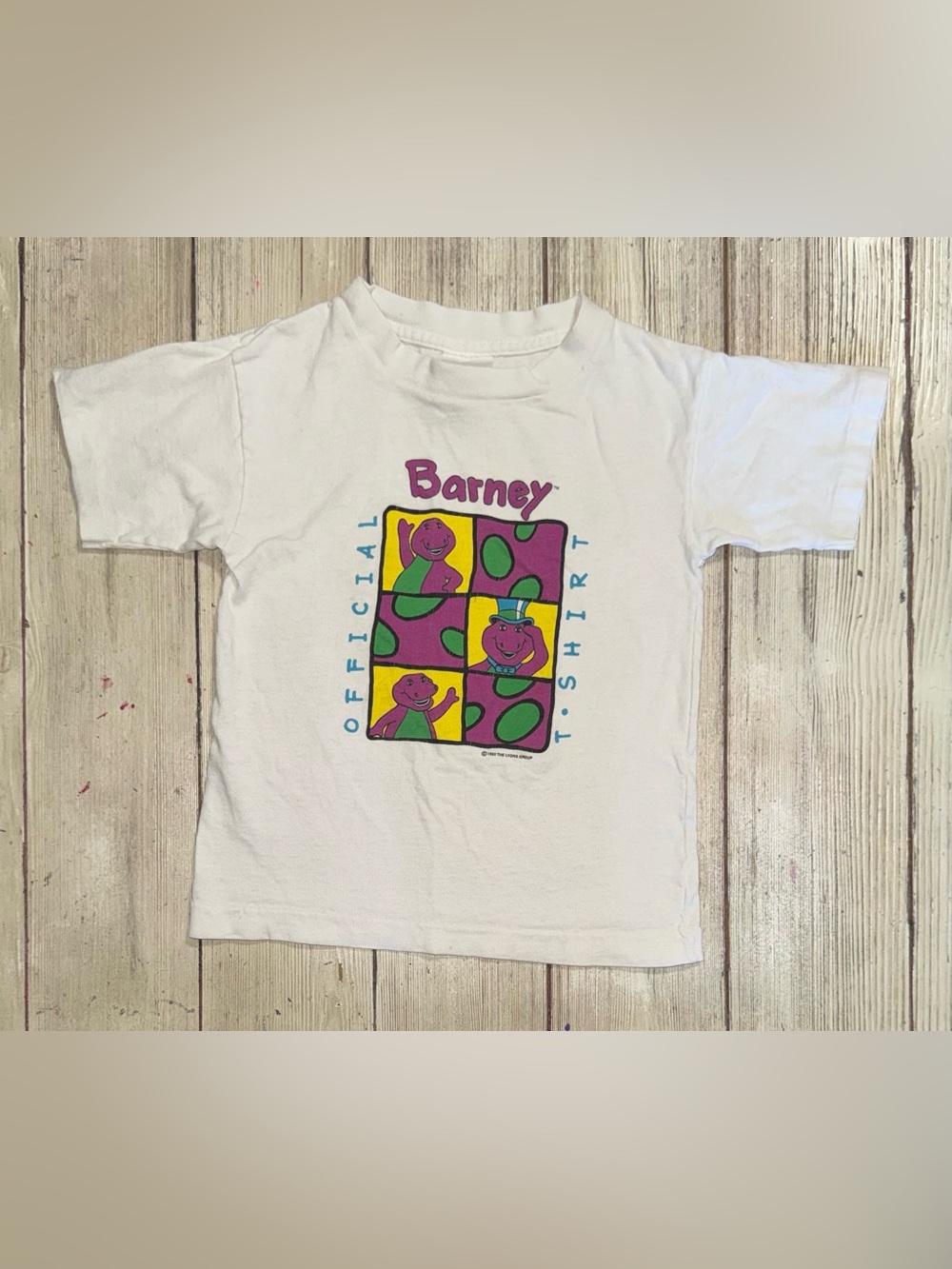 90s Vintage 1992 Barney Official T-shirt 4t unisex boys or girls
